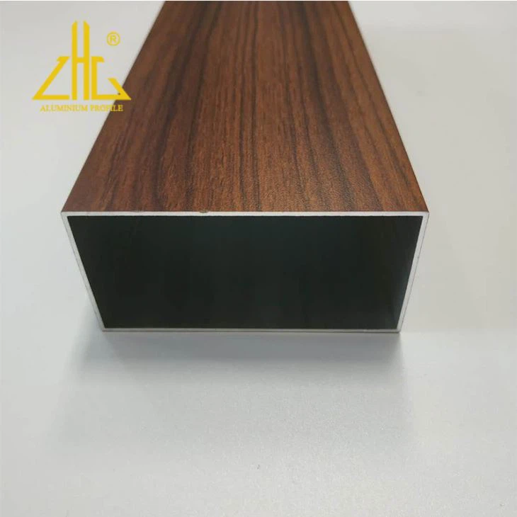 Natural Wood Grain Aluminium Square Tube